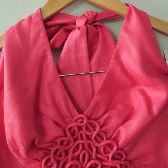 Trina Turk 90s Halter Top Pink Dress - Picture 3 of 5